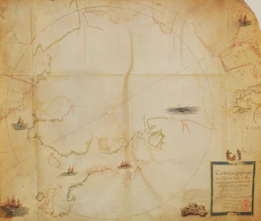 Ms. 1288 fol. 1 Aurora Polar, de uma &39;Coleção de Mapas Marinhos Holandeses&39;